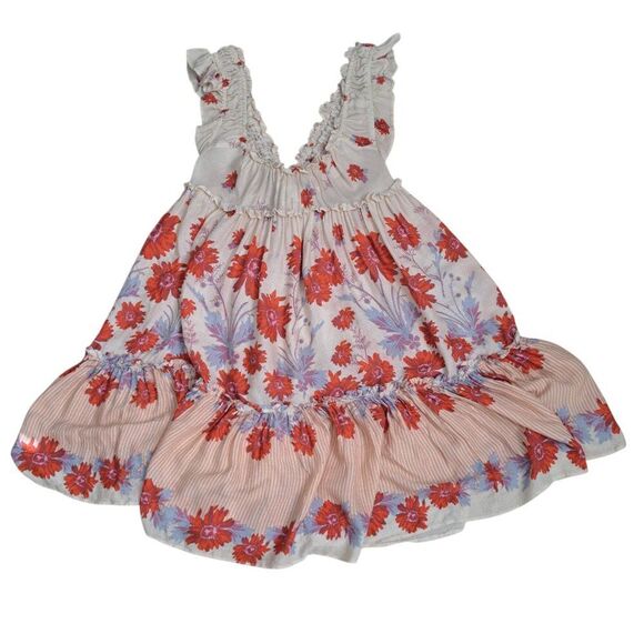 Free People Intimately Women's Mini Dress Bali Wild Daisy Slip Floral Orange S - Picture 2 of 9